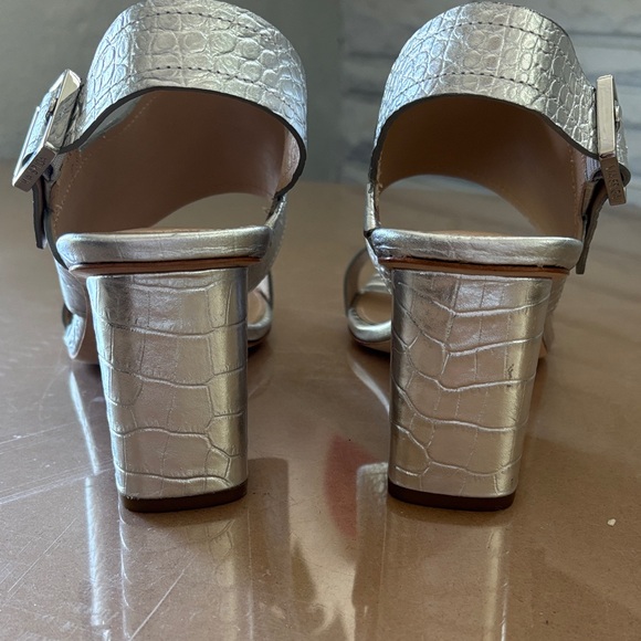 Via Spiga Metallic Croc-Embossed Sandals Sz 8.5 - Picture 5 of 5